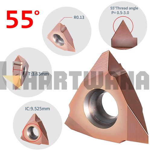 Vertical threading insert - 55°,